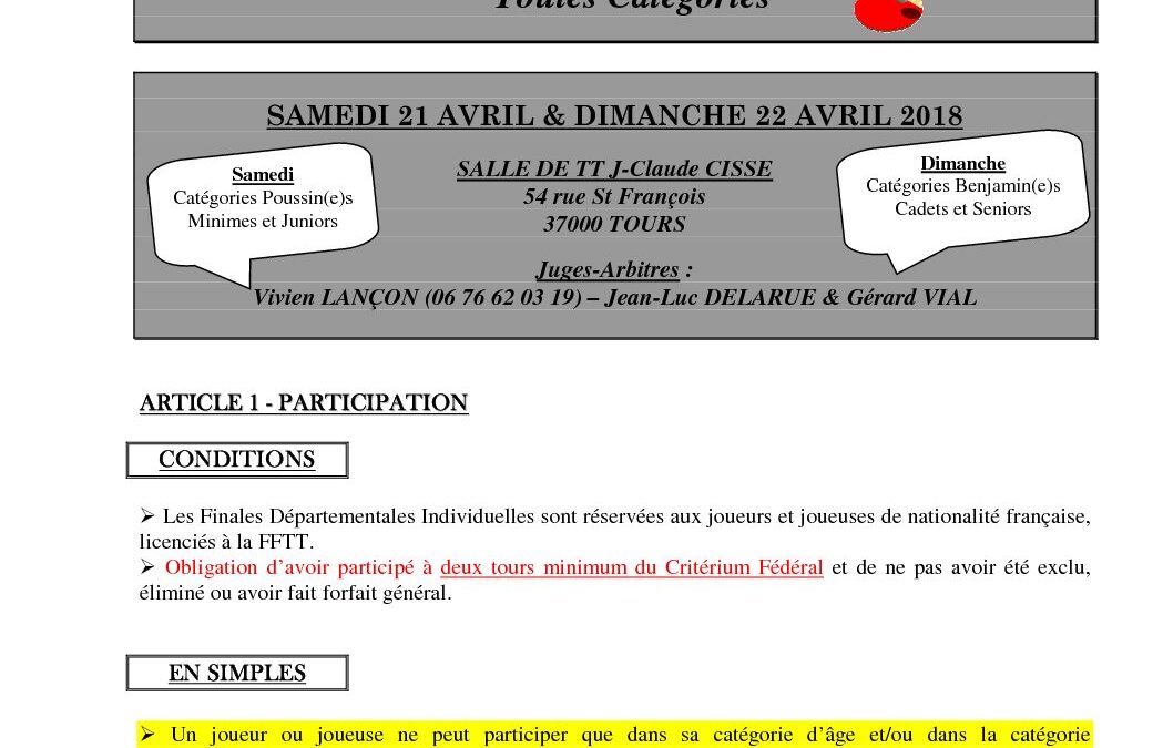 Circulaire FID 2017-2018
