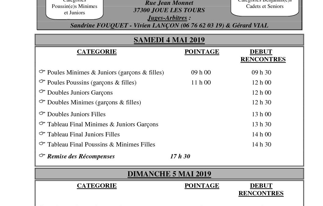Horaires Définitifs Compétit° (V2)
