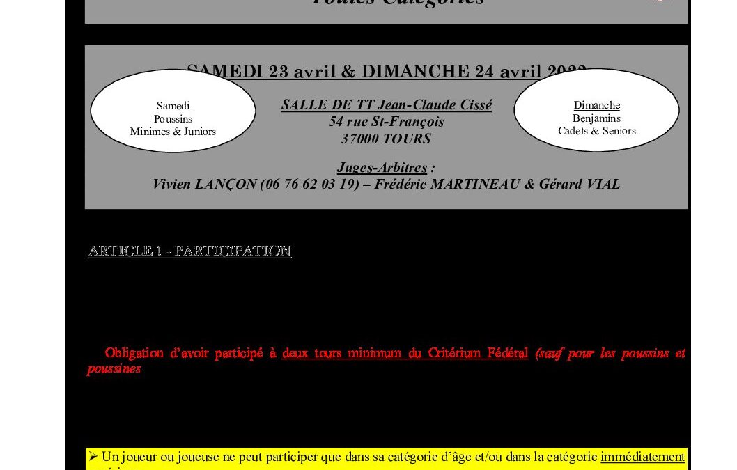 Circulaire FID 2021-2022
