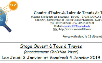 Stage ouvert à tous à Truyes