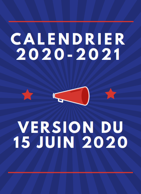 Calendrier sportif 2020-2021 Version 3 au 21 Septembre 2020