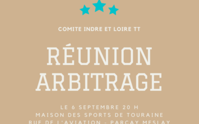 Réunion Arbitrage – Lundi 6 Septembre 2021