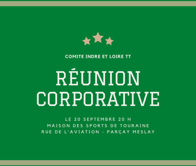 Réunion Corporative – Lundi 20 Septembre 2021 – Annulée