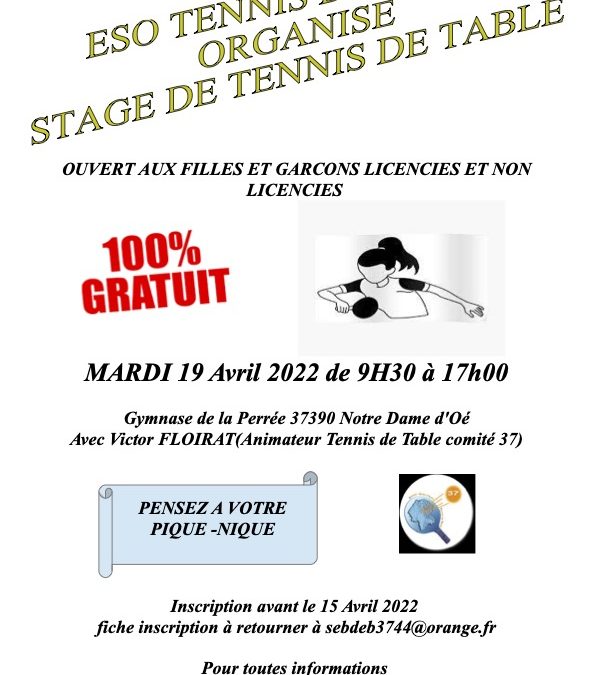 Stage ouvert à tous à Notre Dame d’Oé