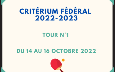 Critérium Fédéral 2022-2023 / Tour n°1