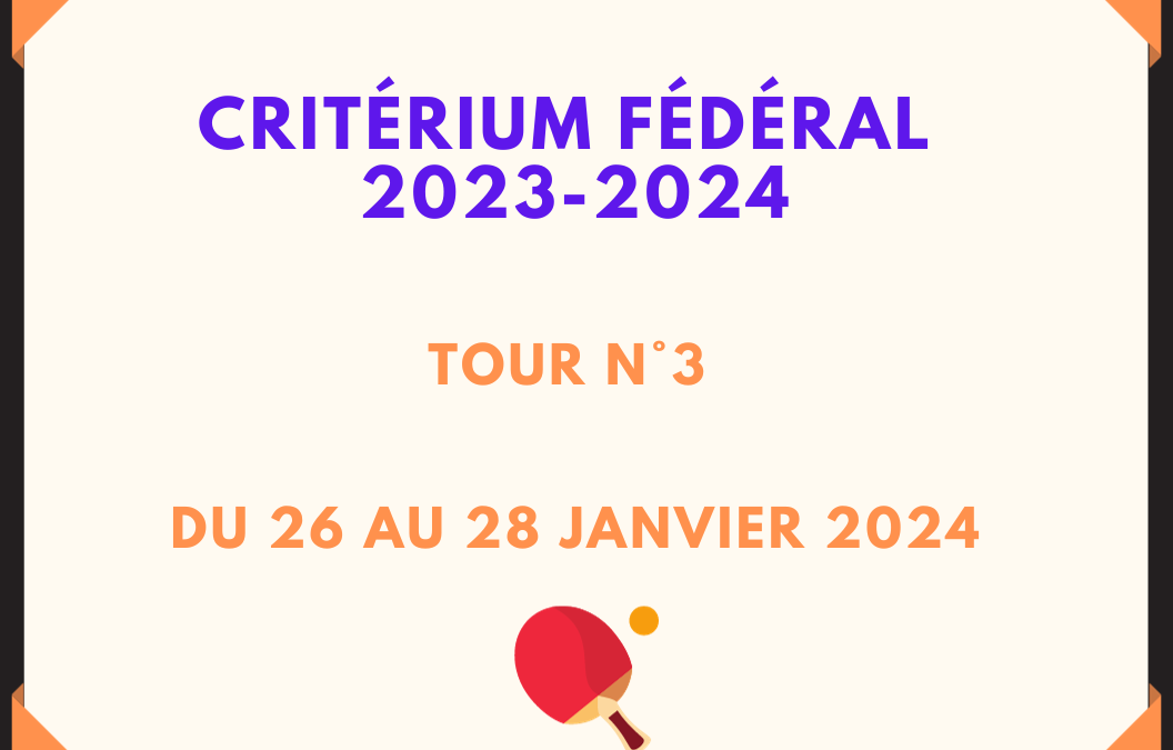 3ème tour Critérium Fédéral 2023-2024