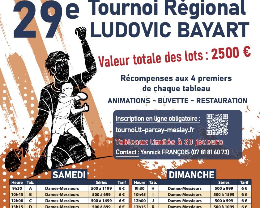 Tournoi Ludovic Bayart à Parçay-Meslay