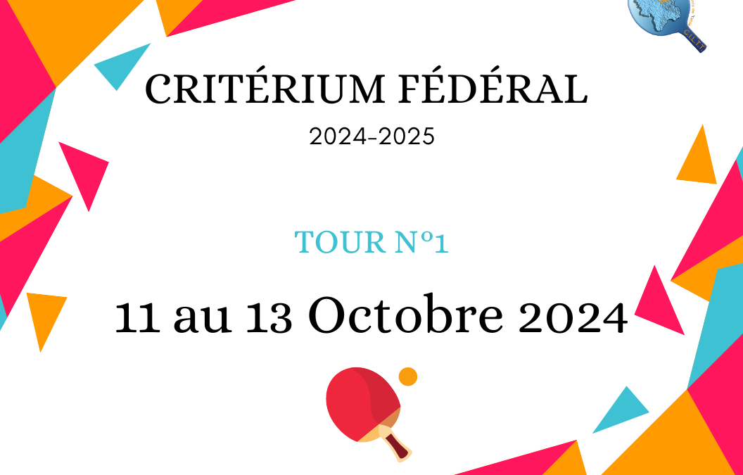 1er tour – Critérium Fédéral 2024 / 2025