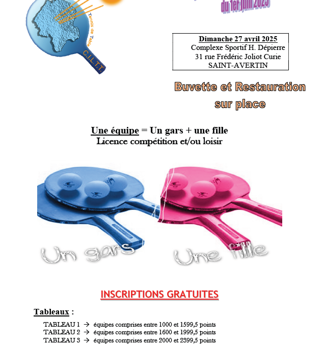 Coupe Mixte Départementale – Dimanche 27 Avril 2025