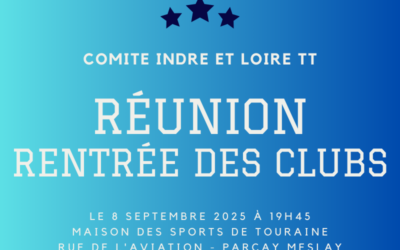 Réunion de rentrée des clubs – Lundi 8 Septembre 2025