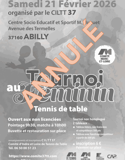 2ème édition du  » Tournoi au Féminin  » – ANNULÉ